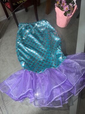 Mermaid-Style Purple & Teal Ruffle Skirt Girls Kids 2-5y